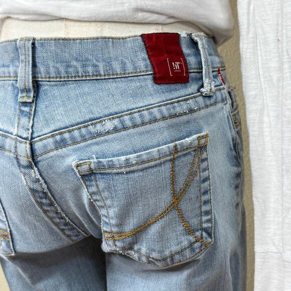 Y2k Distressed Flare Jeans Rockstar Girlfriend Trashy Coastal Cowgirl 25 27 x 31 - Picture 4 of 12